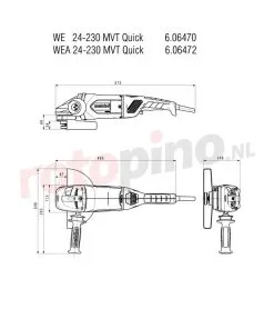 Haakse Slijper Metabo WE 24-230 MVT Quick - Rotopino.nl -Schuurmachine Winkel haakse slijper metabo we 24 230 mvt quick 54719
