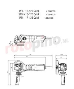 Haakse Slijper Metabo WEVA 15-125 Quick - Rotopino.nl 9 Haakse Slijper Metabo WEVA 15-125 Quick - Rotopino.nl -Schuurmachine Winkel haakse slijper metabo weva 15 125 quick 54500